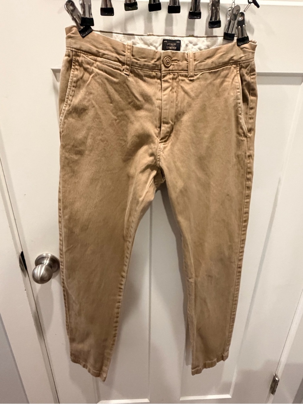 J.Crew Stretch Chino Pants W28 L30 Khaki Tan Slim Fit Business Casual